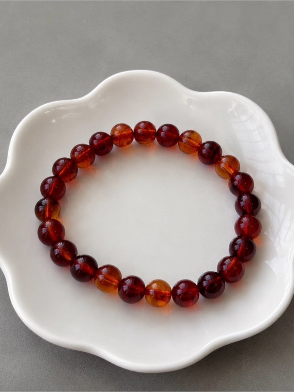 Gorgeous 6mm amber crystal bracelet